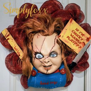 Child's Play Chucky door wreath