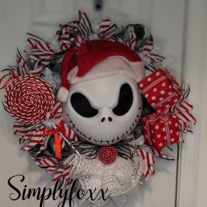 Nightmare before Christmas Jack Skellington inspired door wreath