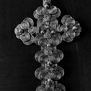 Vintage Swirl filigree one sided cross