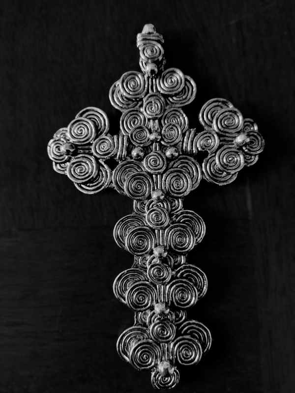 Vintage Swirl filigree one sided cross