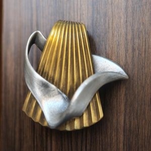 Two Toned Fan Brooch