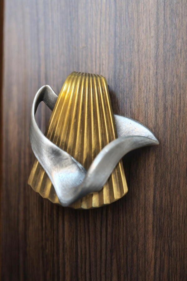 Two Toned Fan Brooch
