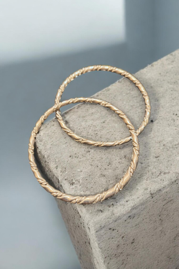 Twisted Silver Bangle Bracelet