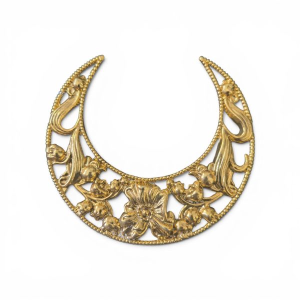 Brass Large Swag Flower Stamping Jewelry Ornament Findings