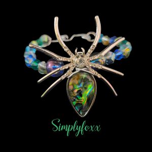 Iridescent Spider Beaded Bracelet
